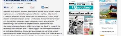 Da Il Quotidiano on line "Un accordo tra la Provincia di Udine e la Banca del Tempo"