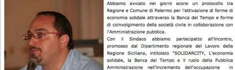 Dal sito Palermomania.it "Banca del Tempo. Anche a Palermo verso struttura di coordinamento"