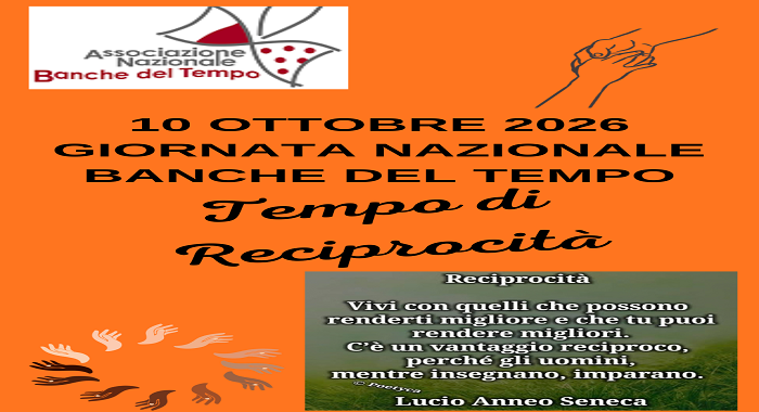 Giornata Nazionale delle Banche del Tempo  - 10 Ottobre 2026